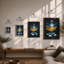 Moonlit Swans Modern - Print-775231744-775231755