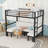 Metal Bunk Bed With Ladder And Slats-369576588