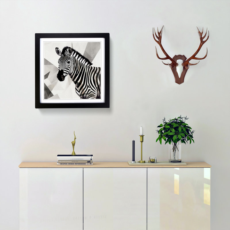 Single Picture Frame Print on Wood, Black Framed
