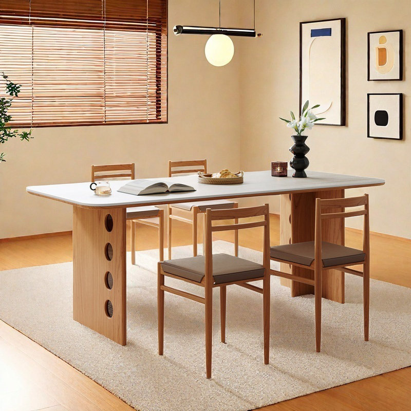 Table de salle à manger et chaise Classic Vintage, H 29,5 po x L 70,8 po x l 31,4 po