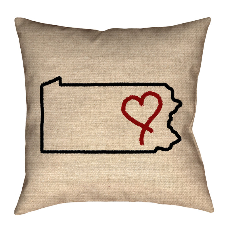 Coussin extérieur Katelyn Smith Pennsylvania Love, 20 po x 20 po