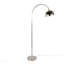 Lampe sur pied en métal en nickel poli et cristal K9 transparent avec accents en métal blanc