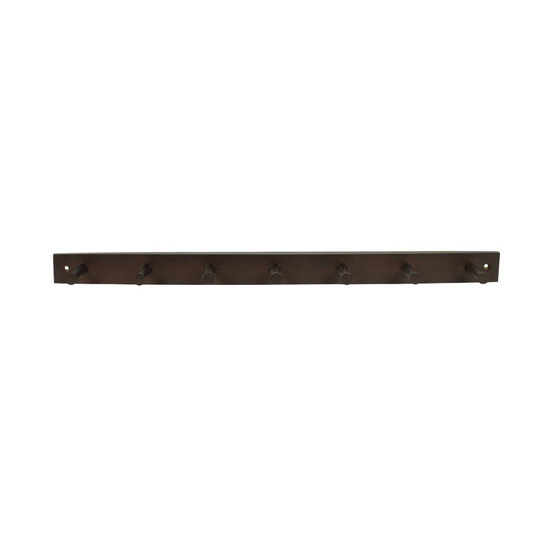 Sariye Solid Wood Wall 7 - Hook Wall Mounted Coat Rack, Coffee