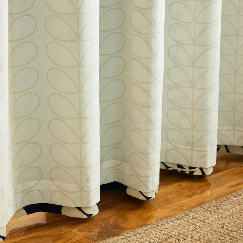 Orla Kiely Sycamore Stripe Blue Curtains, 229cm Width x 183cm Drop