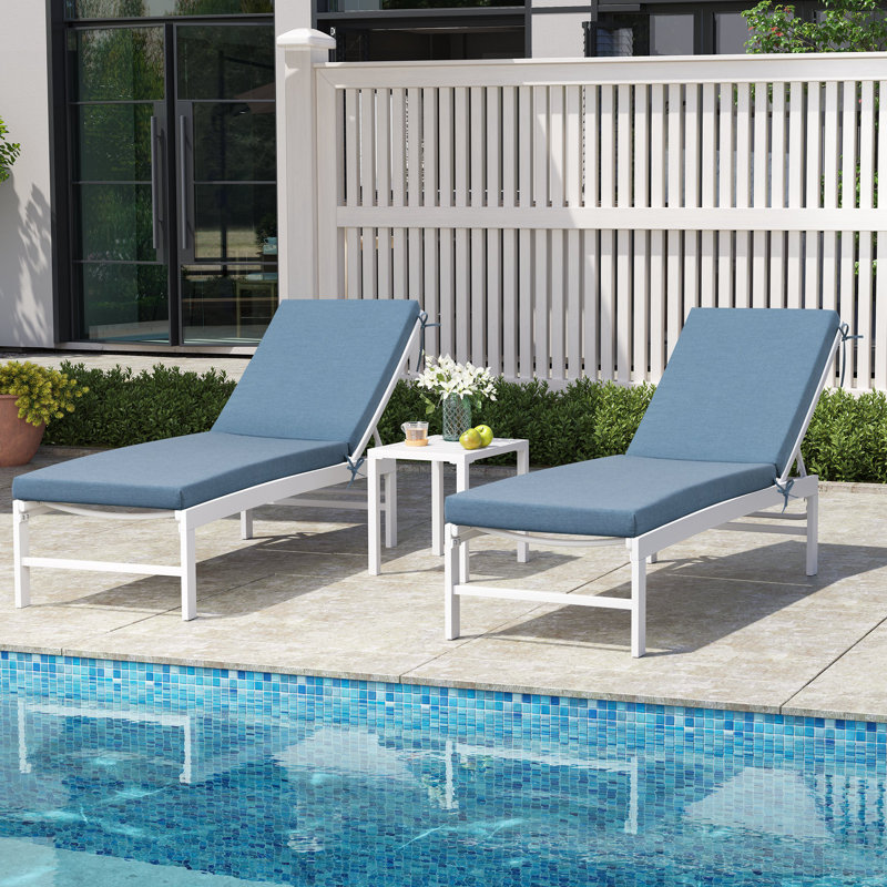 Coussin de chaise longue Sunbrella, Bleu, 2