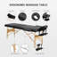 Table de massage Braley avec 3 pieds de hêtre et sac de transport pour les cils
