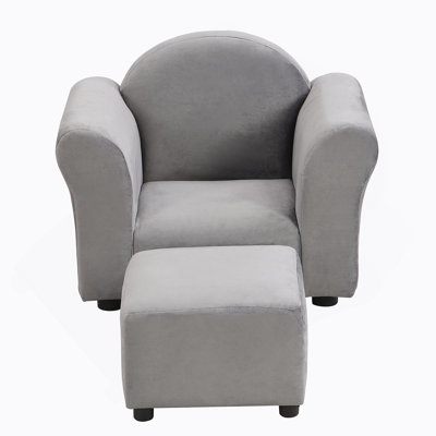 Recliner Chair, Kids Upholstered Couch With Ottoman