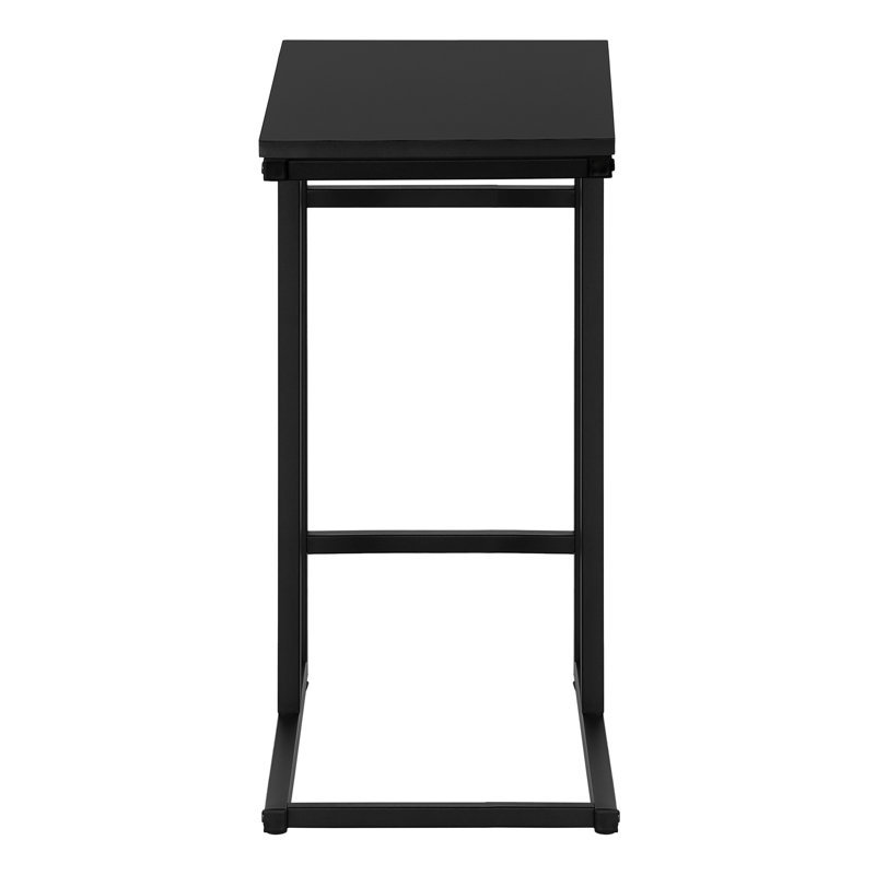 Table d'appoint, en forme de C, bout, côté, collation, salon, chambre à coucher, stratifié, métal, Noir
