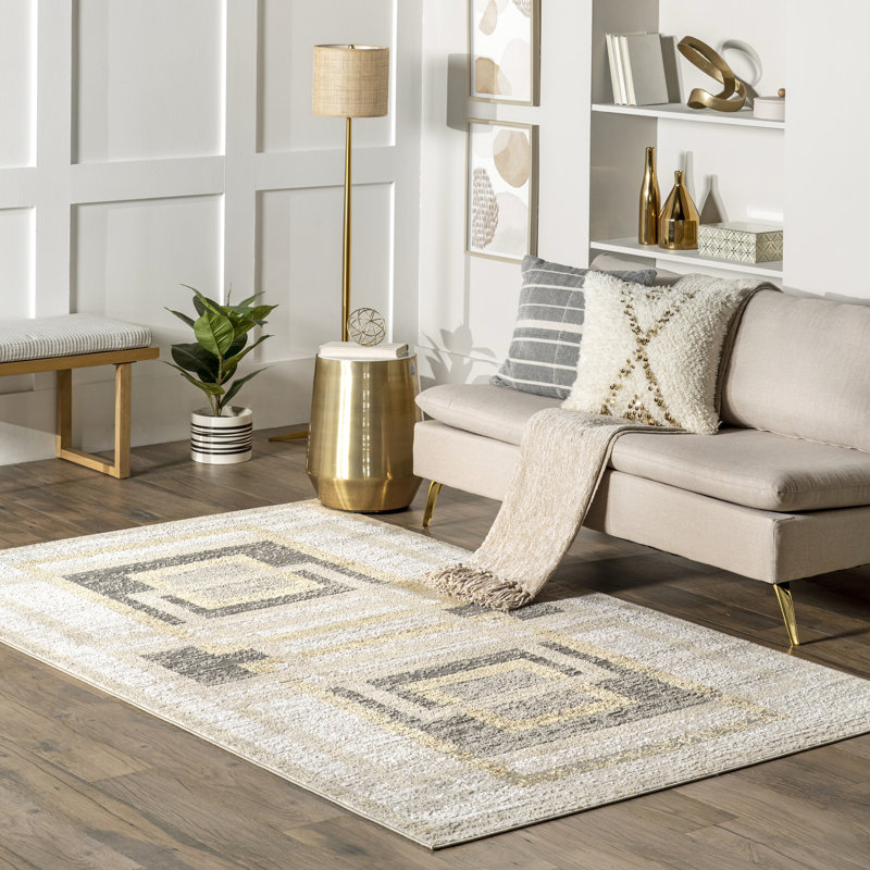 Rey Transitional Geometric Area Rug, Rectangle 5' x 8'