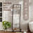 6-Tier Ibrahim With Shelf Rustic Brown And Black, 59-Inch Wall-Leaning Farmhouse Rack For Organized Storage, Freestanding Design Enhances Bathroom Decor, Space-Saving For Small Rooms With Adjustable Feet