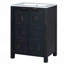 Petit ensemble de meuble-lavabo de style rétro avec lavabo en céramique 24 po x 18 po x 34 po Es, 2 portes à fermeture en douceur