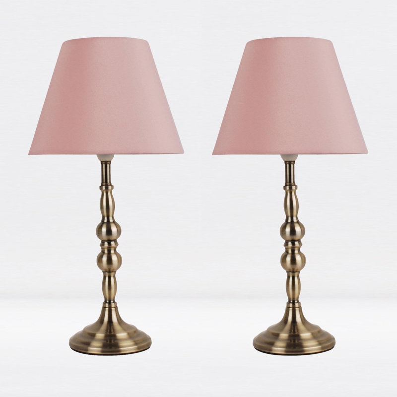 Lasley Metal Table Lamp, Antique Brass, Grey