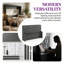 Lit escamotable double avec bureau intégré, charge USB et lumières DEL - Lit mural peu encombrant pour les petites pièces, les bureaux à domicile et les espaces invités-2093683058-2093683059