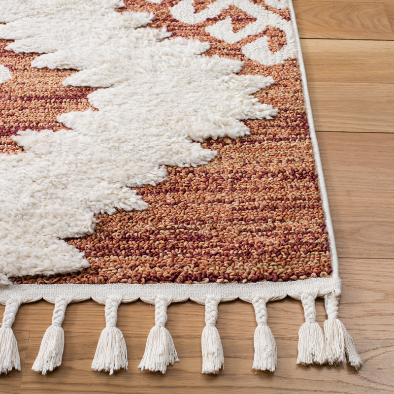 Tapis Ikat Imraan, Orange/Ivory, Tapis de couloir 2 pi 3 po x 8 pi