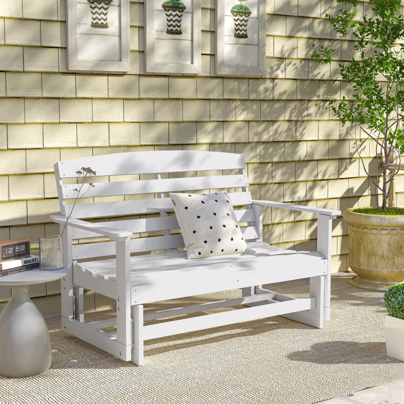 Banc en plastique d'extérieur Atena, Blanc
