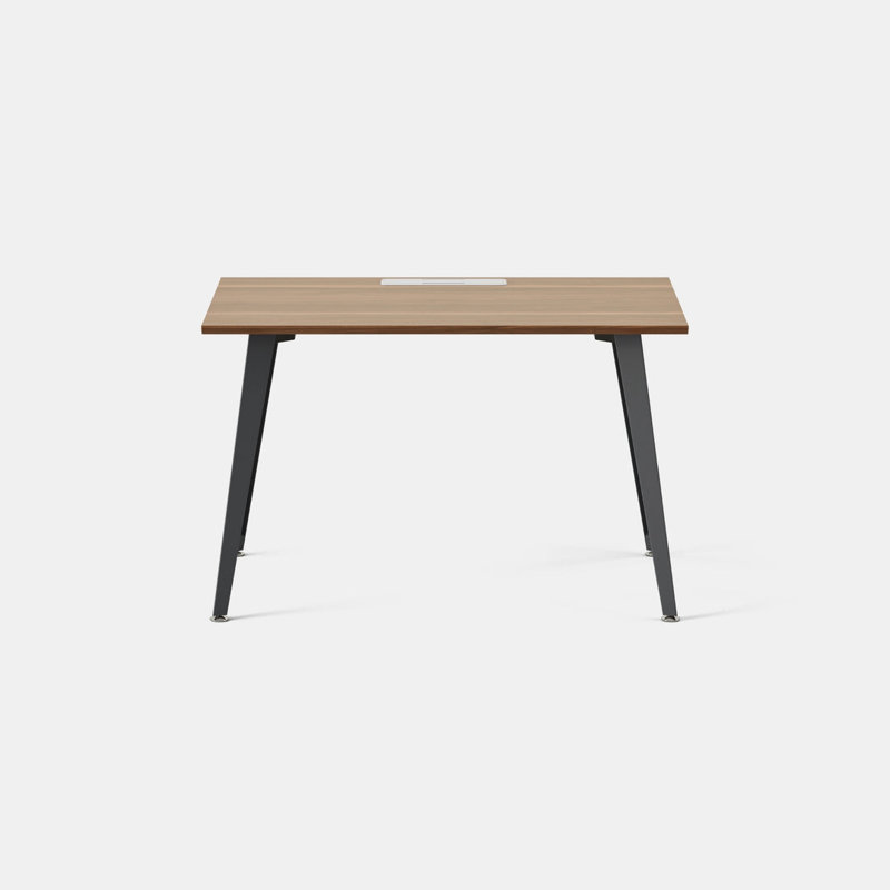 Office Desk, Charcoal, Walnut, 30" H x 48" W x 24" D