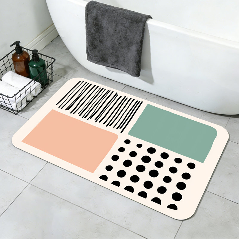 Tapis de salle de bain mince antidérapant lavable à la machine, Simple - L 32 po x l 20 po