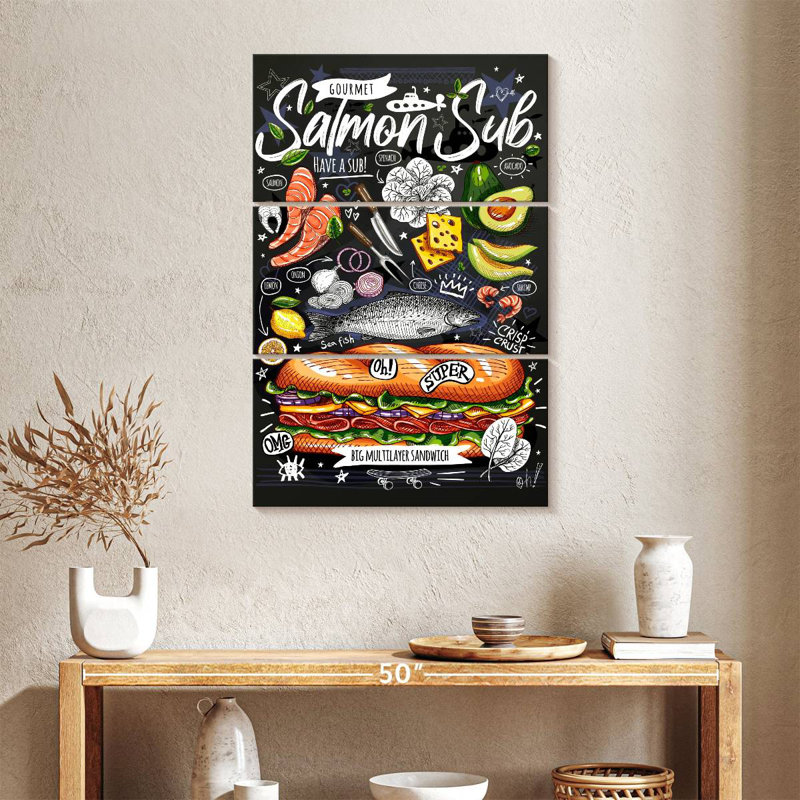 Yarlin Salmon Sub Sandwich, 38" H x 24" W
