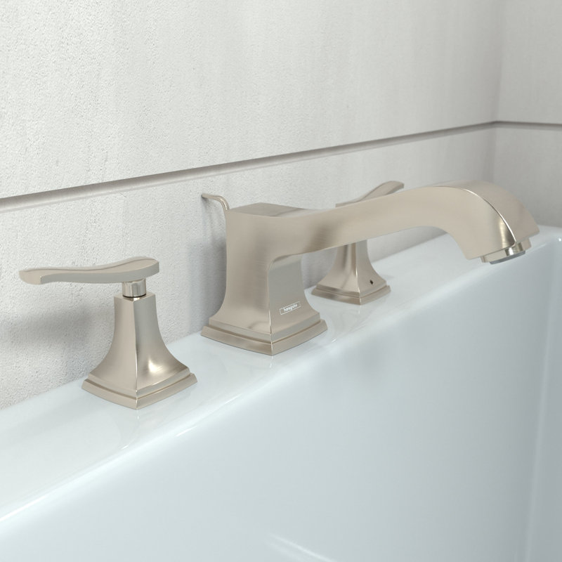 Hansgrohe Metropol Classic 3-Hole Roman Tub Set Trim Only, Brushed Nickel, Lever Handle