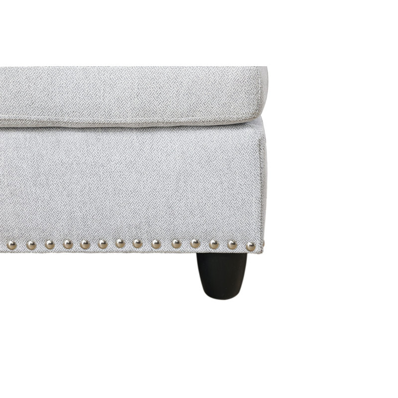 Ahuva Upholstered Sectional Left Hand Facing, Left Hand Facing, Gray Linen