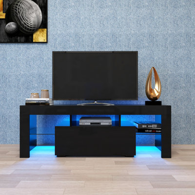 TV Stand, Flat Screen TV Cabinet, Gaming Consoles - In Lounge Room, Living Room And Bedroom(Black)