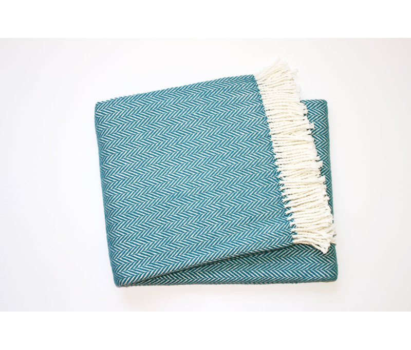 Jeté Slanted, Bleu sarcelle à chevrons