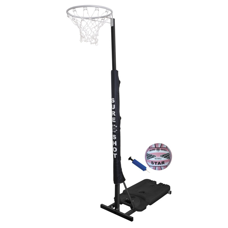 Sure Shot Easi Play Portable Netball Hoop and Ball Set, Black
