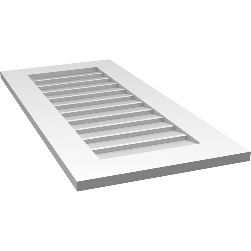 Vent à pignon rectangulaire en uréthane non-fonctionnel, H 38 po x l 18 po x P 1 po