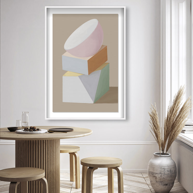 Sculptural Composition II Print by Oliver Gal, 37.5"H x 55.5"W, White Shadowbox