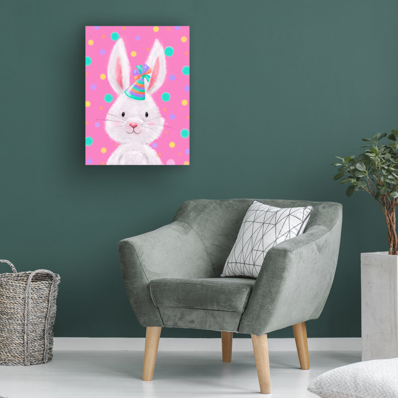 Art sur toile MAKiko Birthday Rabbit, H 14 po x l 19 po