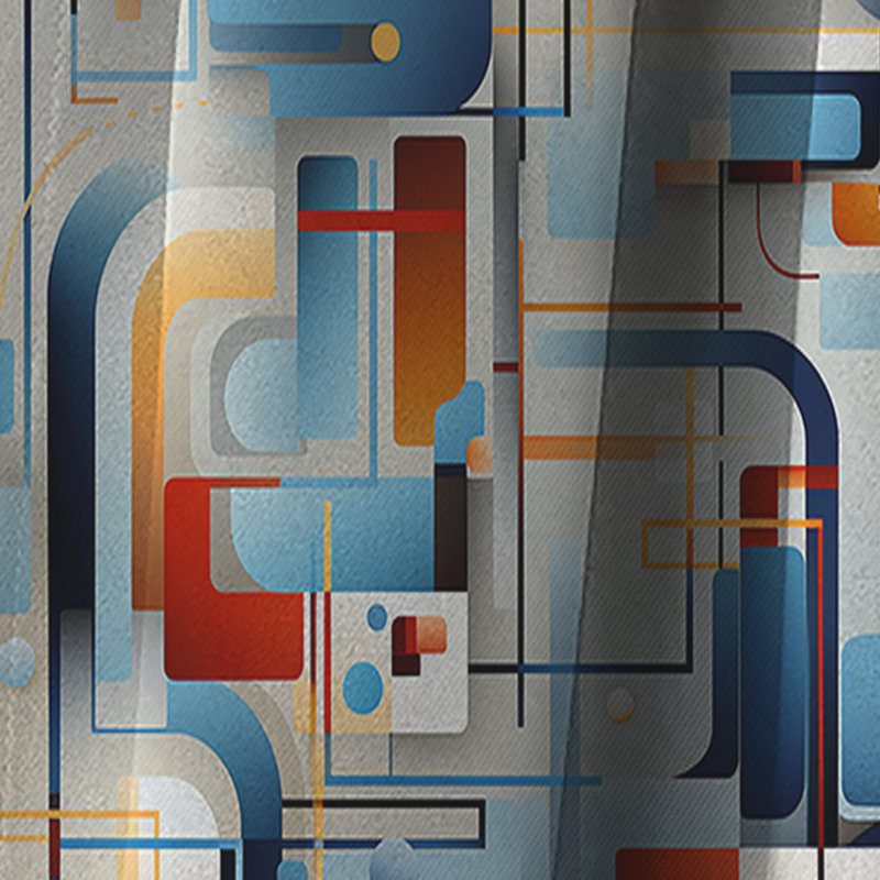 Motif bleu Metropolis Matrix - Rideau abstrait - Rideau géométrique occultant en velours - 1 panneau, L 52 po x L 90 po