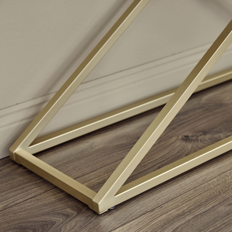 Hematite 100 Cm Console Table, Black Glass, Gold