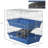 Tango 2-Tier Small Animal Cage, Chinchilla Ferret Cage Indoor with Dish and Bottle, 2 Doors, Deep Bottoms, Ramp, Blue