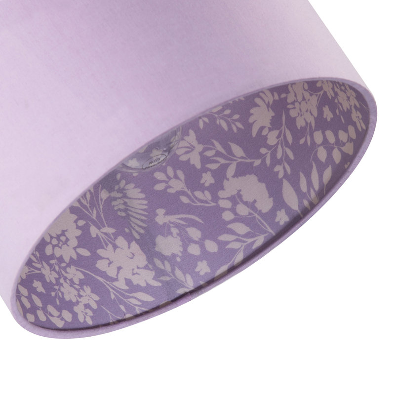 18cm H Fabric Drum Lamp Shade ( No Direct Attachment Method ) in Purple