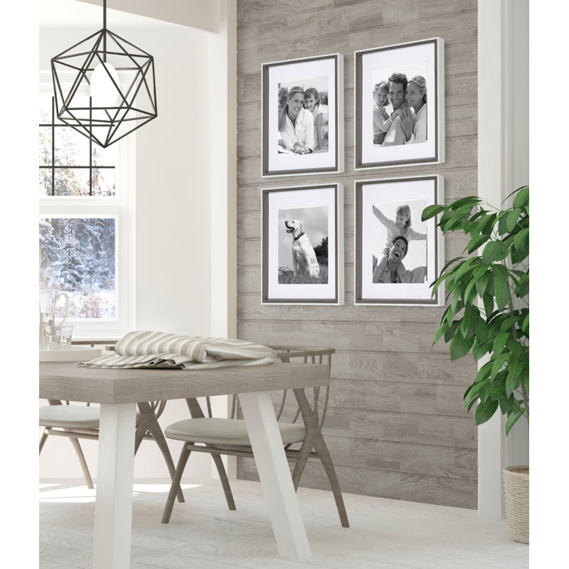 Develin Matte Picture Frame with Mat, 8" W x 10" H, Gray