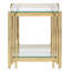 Table de bout carrée 20 po avec plateau en verre et structure en métal
