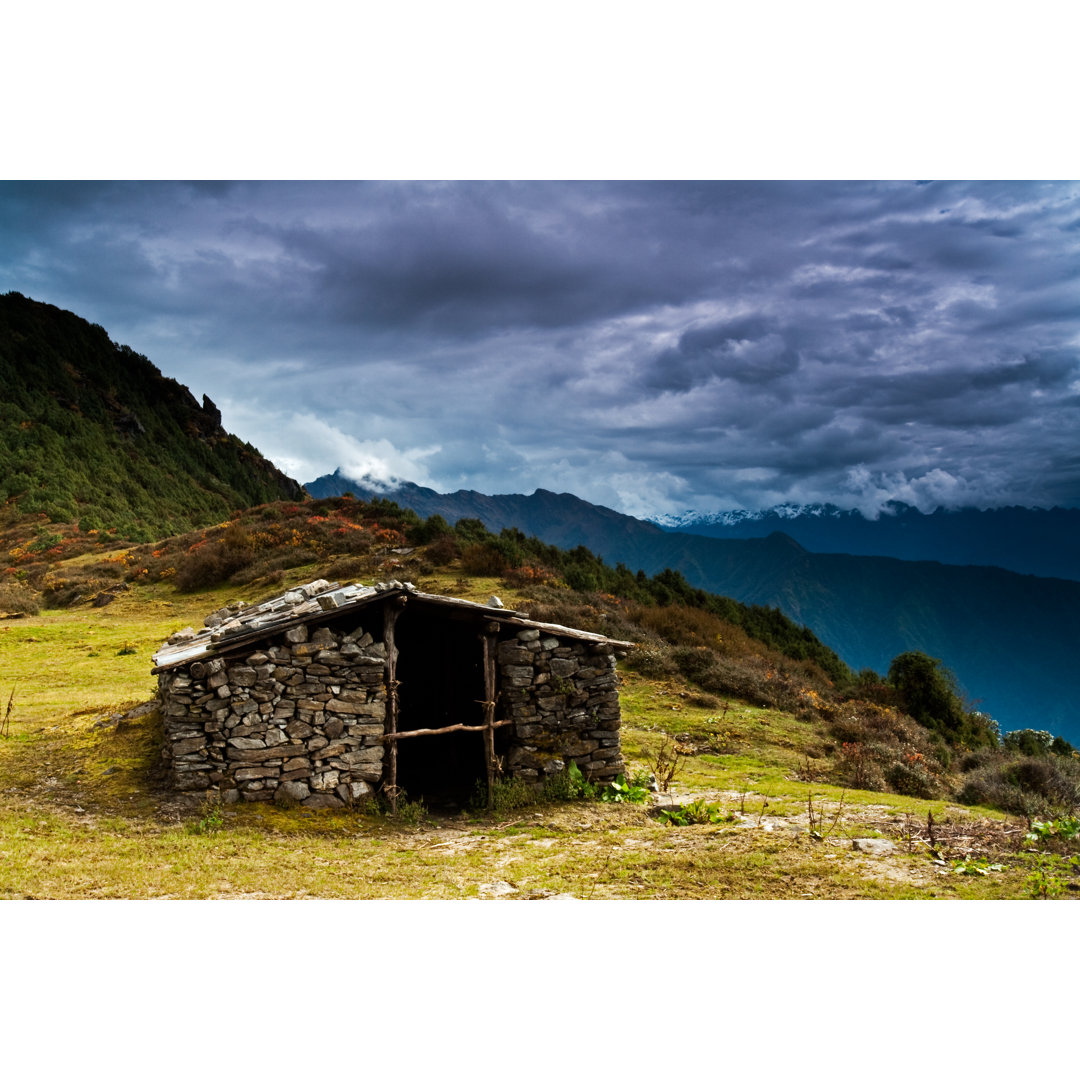 Hirtenhütte im Himalaya-Gebirge - Druck