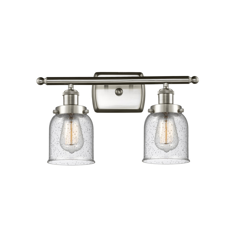 Éclairage pour meuble-lavabo 2 lumières Calton, Incandescent, Grainé, Nickel satiné brossé