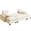 Canapé-lit en forme de U, lit convertible 2 en 1, amovible, ports, modulaire, revêtement en chenille orange, gris