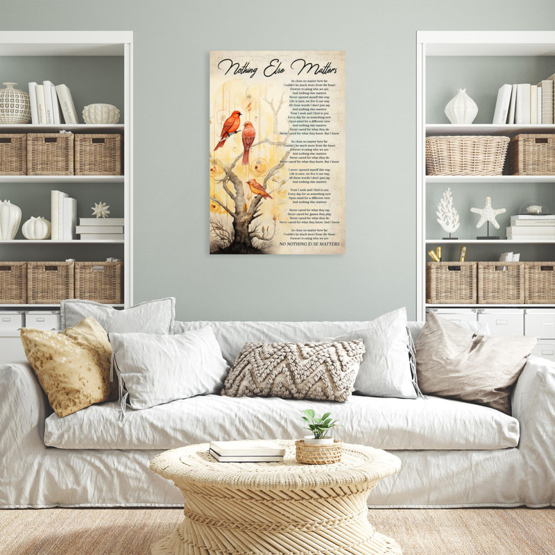 «Bird Rien Else Matters», impression sur toile, H 36 po x l 24 po x P 1,25 po