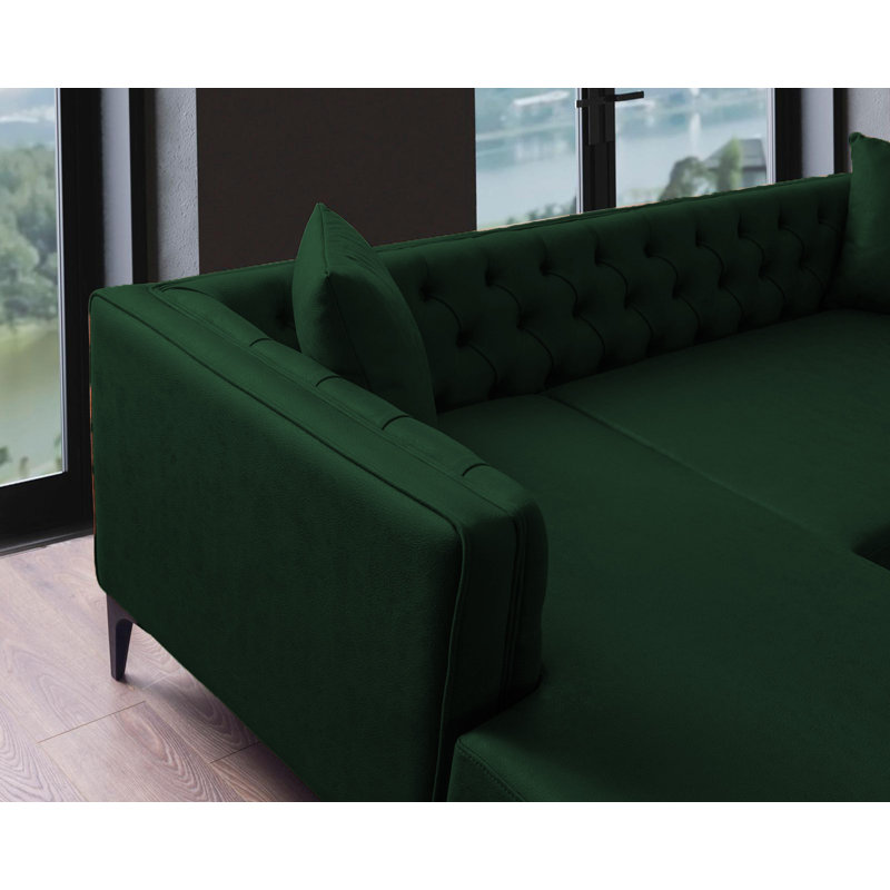 Chealsie Upholstered Sectional, Green