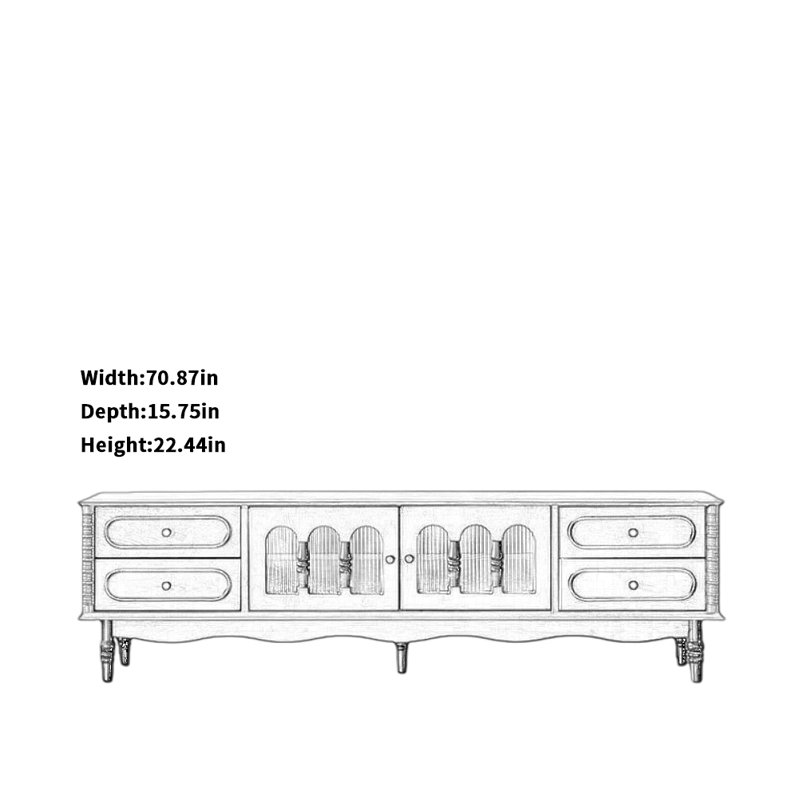 Meuble télé moderne et créatif, 22,44 po (H) x 78,74 po (L) x 15,75 po (l)