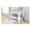 Lit simple superposé au dessus d'un lit double avec lit gigogne et bureau intégré, trois tiroirs de rangement et une tablette, blanc