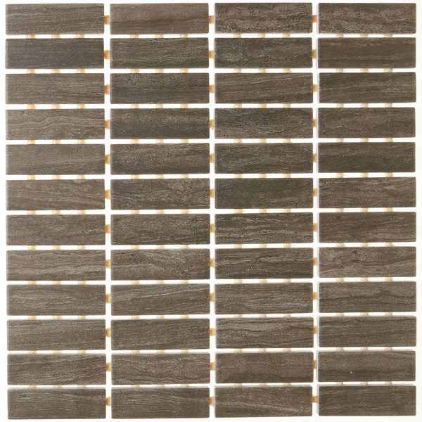 1" x 3" Ceramic Mosaic Tile in Story Brown