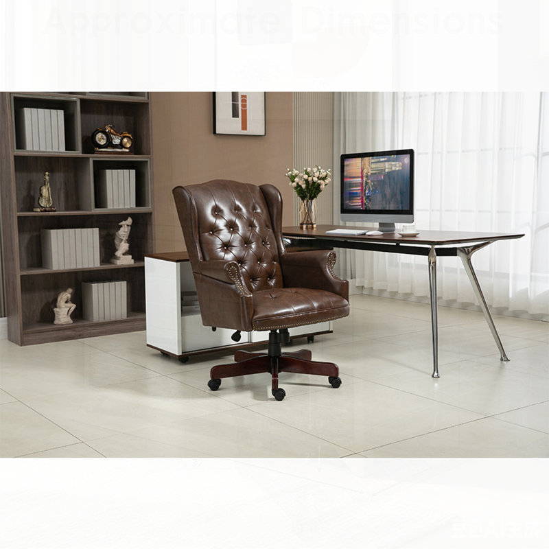 Fauteuil de bureau de direction - Fauteuil de bureau inclinable à dossier haut et ergonomique avec siège et dossier rembourrés épais, cuir PU avec roulettes coulissantes