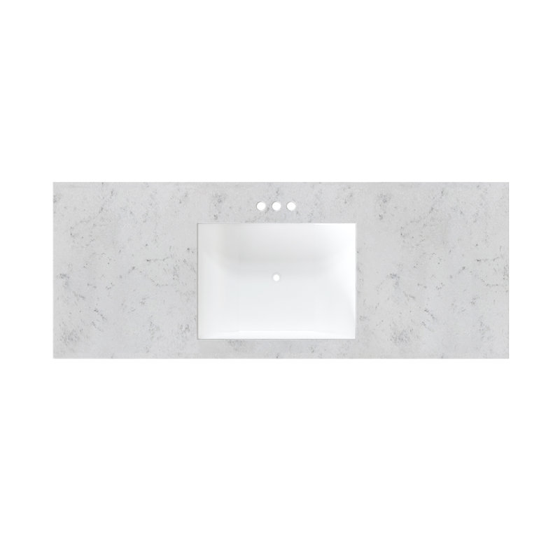 Plateau de meuble-lavabo simple gris avec lavabo 49 po MagickWoods