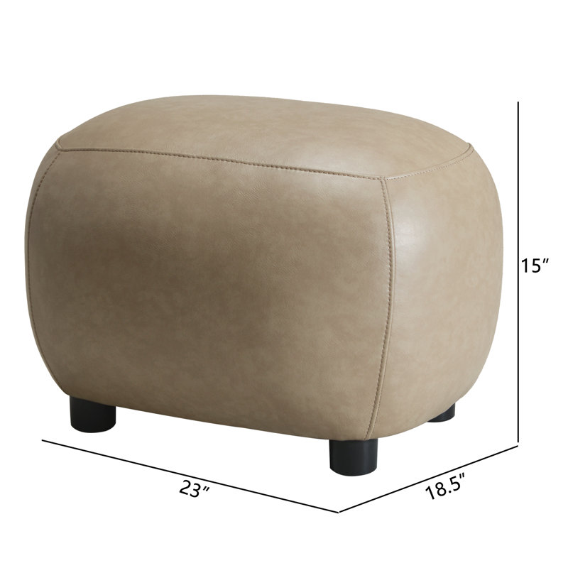 Faux Leather Upholstered Swivel Armchair With Ottoman, Khaki