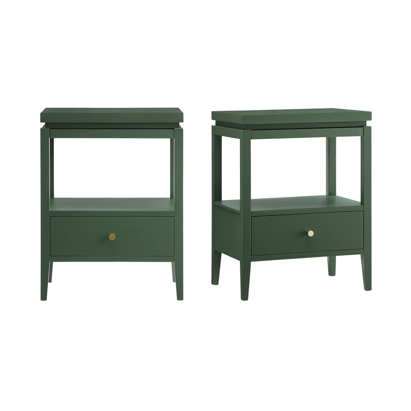Lovell 1-Drawer Nightstand - Set Of 2, Green