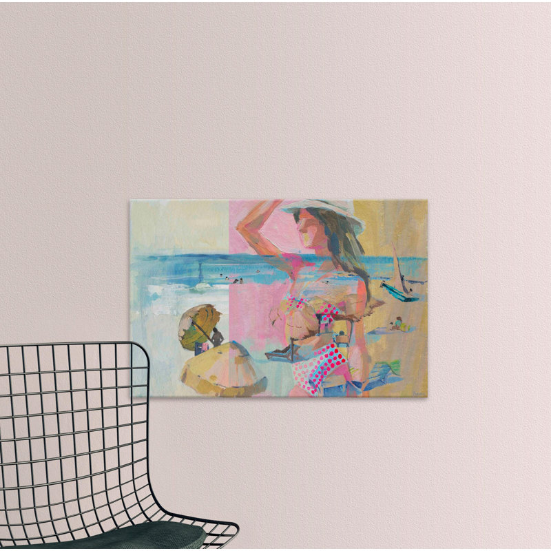 Beach Fashion II " Pink Polka Dot Bikini " by Parvez Taj, 30" H x 45" W