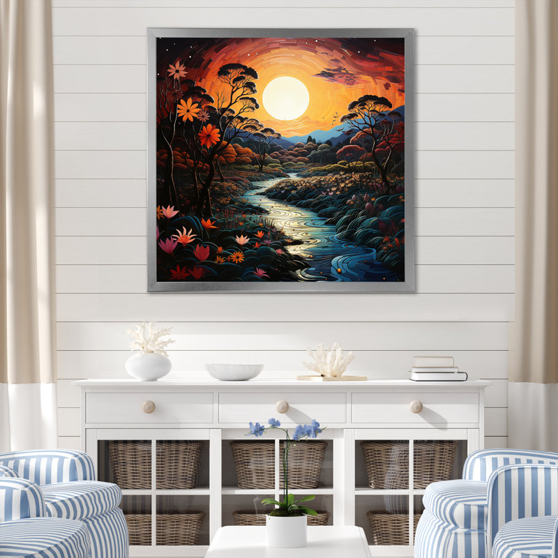 Indian Indian Paradise II - Imprimé, H 16 po x l 16 po x P 1 po, Cadre photo argenté
